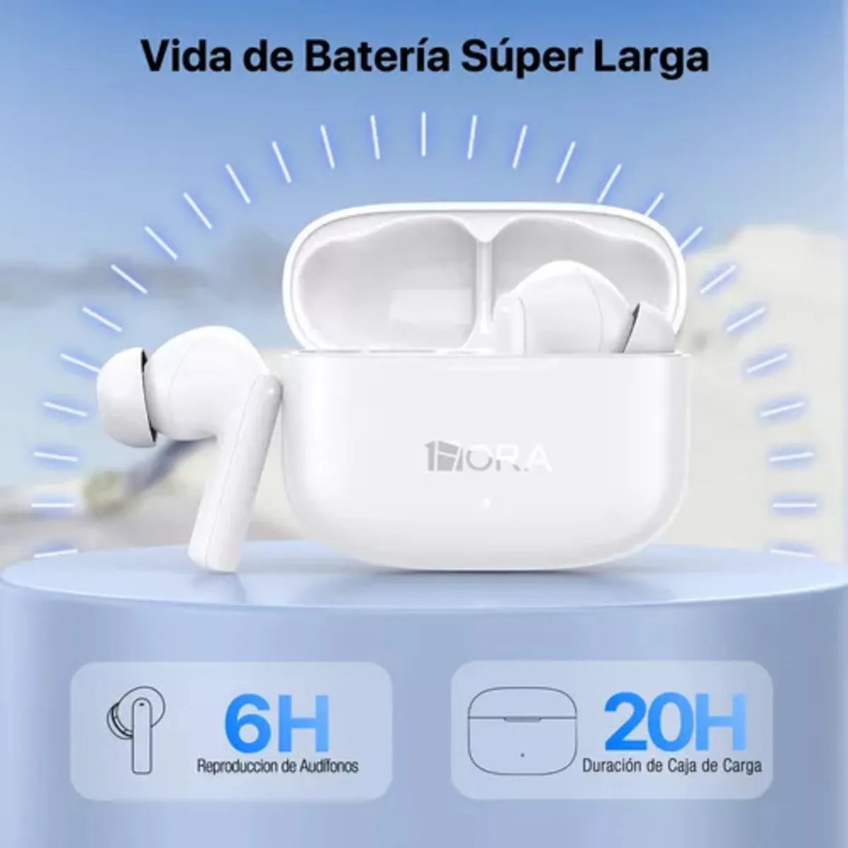 Audífonos In-ear Inalámbricos Bluetooth Aut206 Color Blanco