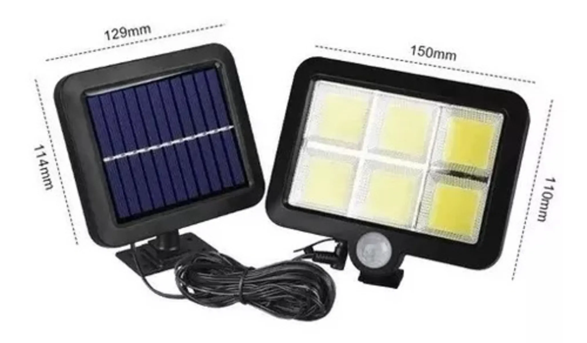 Reflector Led Panel Solar Sensor De Movimiento Exteriores