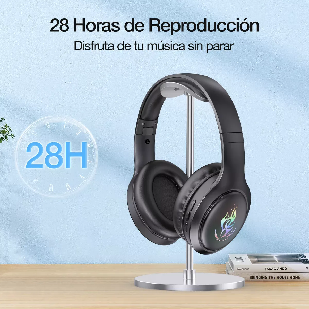 Audífonos Inalámbricos Bluetooth On Ear Headphones 1Hora Compatibles con iPhone, Android y Tabletas - Llamadas Manos Libres Con Micrófono