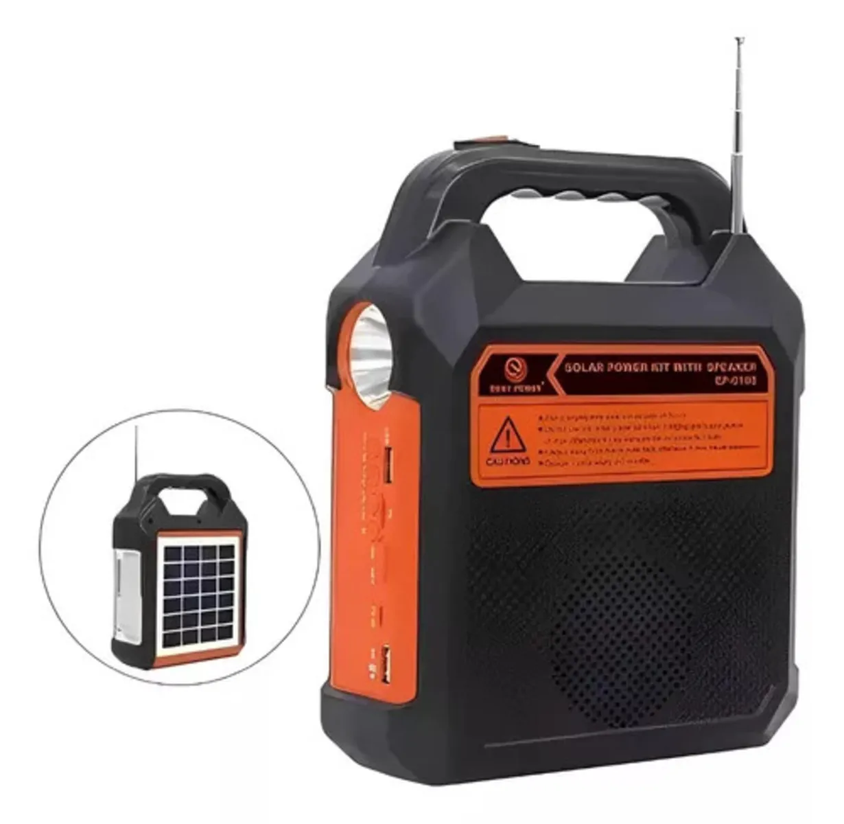 Kit Luz De Emergencia Panel Solar Parlante Bluetooth Fm Usb