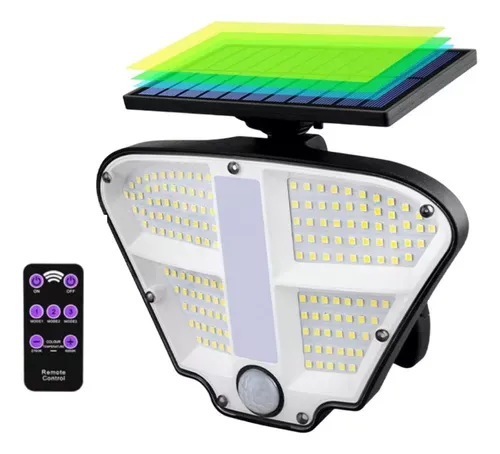 Lampara Solar Panel Luz Led Sensor De Movimiento + Control