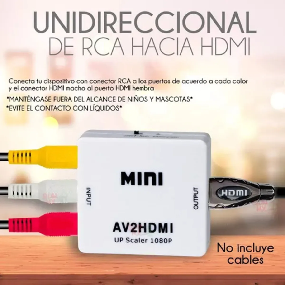 Convertidor Adaptador Hdmi A Rca 1080p Tv Audio Y Video Luegopago