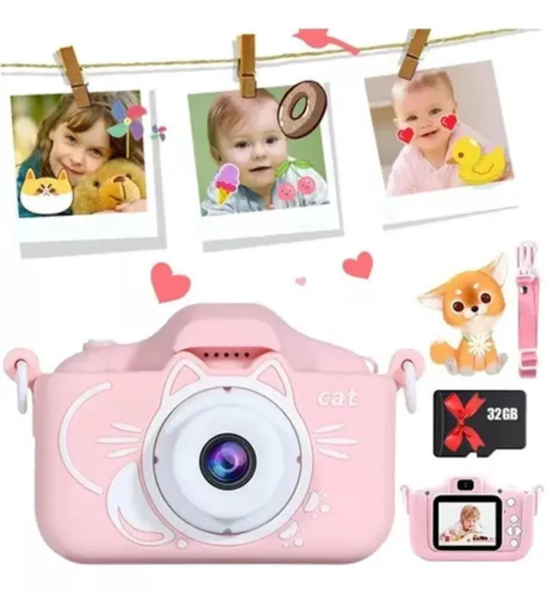 Cámara Digital Fotográfica Videos Hd Para Niña + Micro 32GB