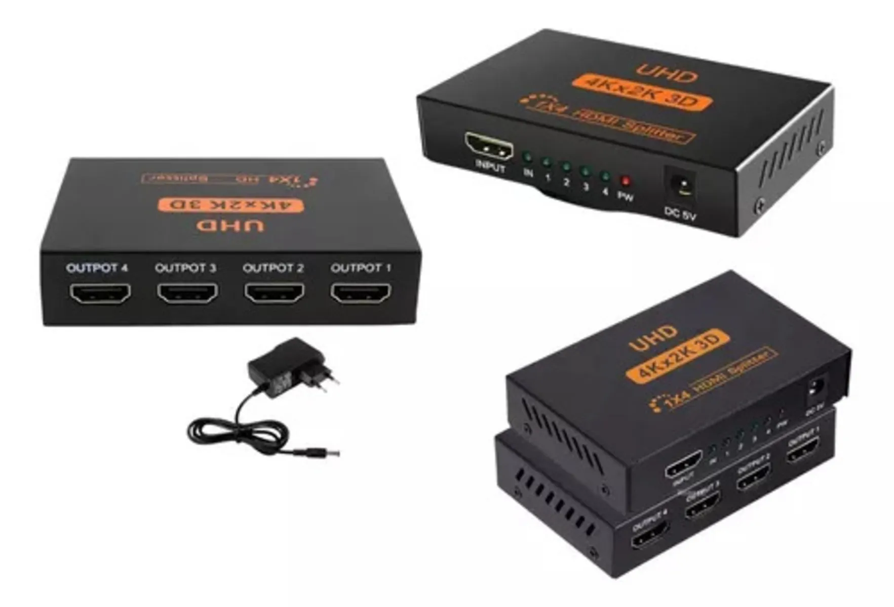 Splitter 1x4 Divisor Amplificador Hdmi 1080p 4k 3d 4 Salidas