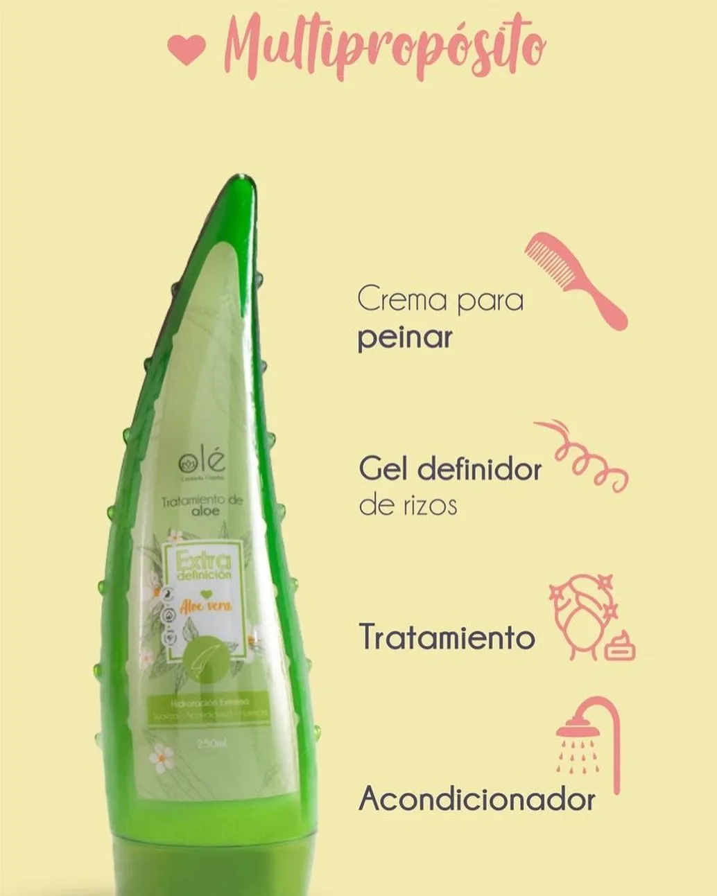 Tratamiento Gel Fluido Aloe Vera Olé Cuidado Capilar