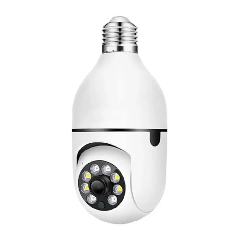  Bombilla de Doble Pantalla, Protección de Seguridad Cámara Inalámbrica E27 V380, Lente Dual, Monitor de bebé, detección de movimiento.