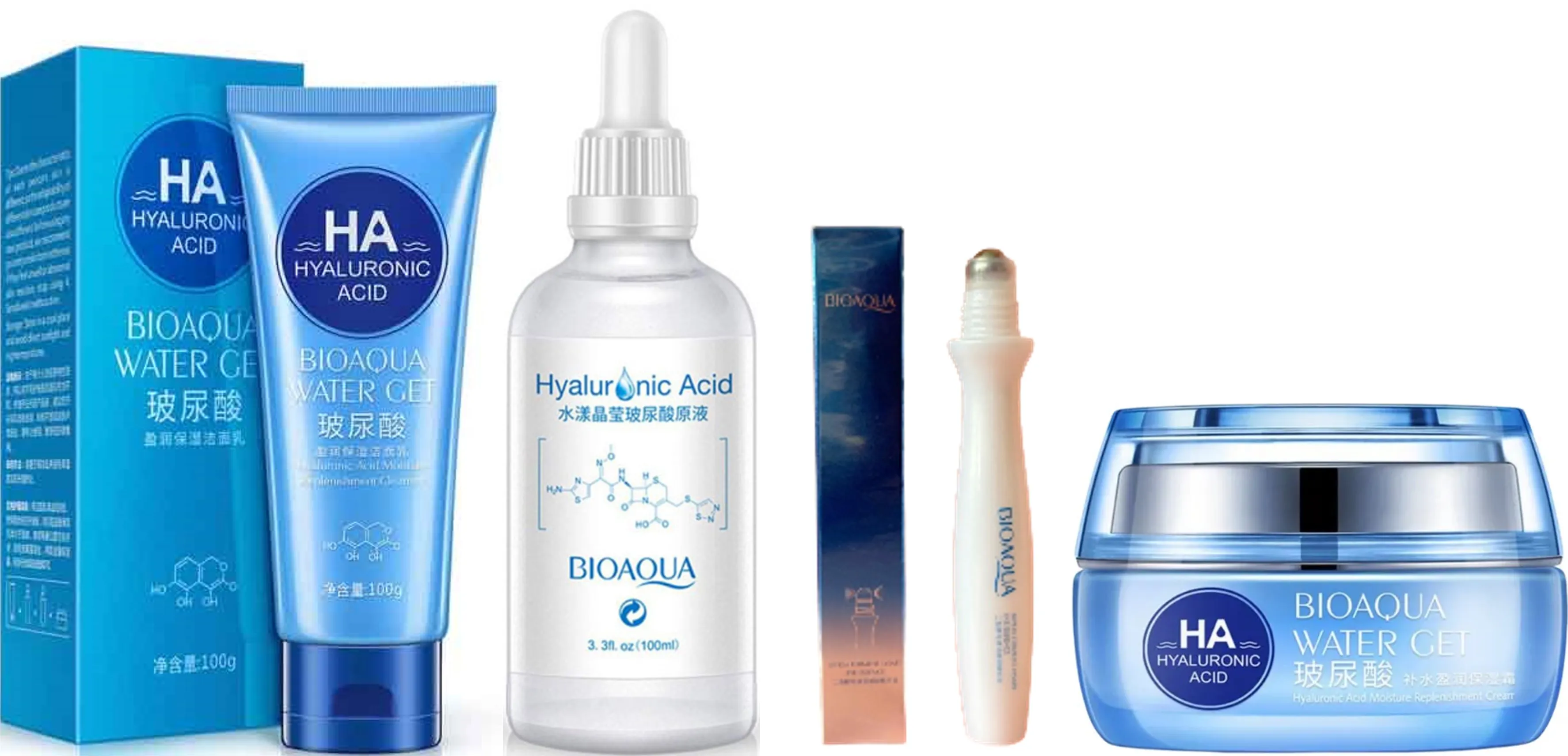 Kit Ácido Hialurónico Bioaqua Antiarrugas x 4