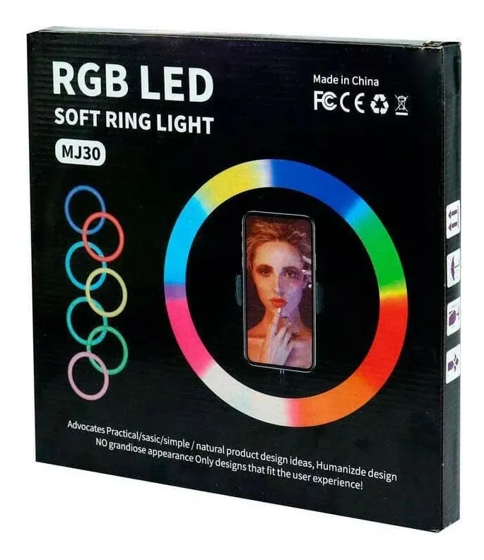 Aro De Luz RGB Multicolor 30 cm + Trípode