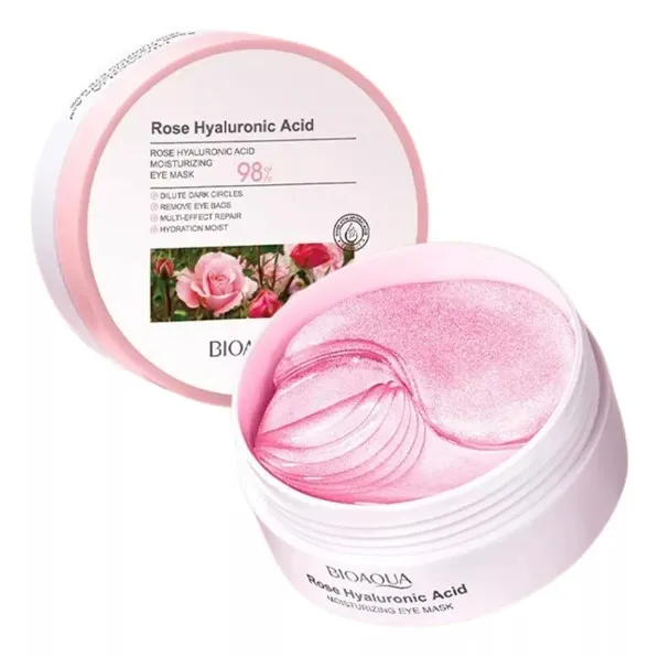 Parches Para Ojeras Bioaqua Rosas Con Ácido Hialurónico 