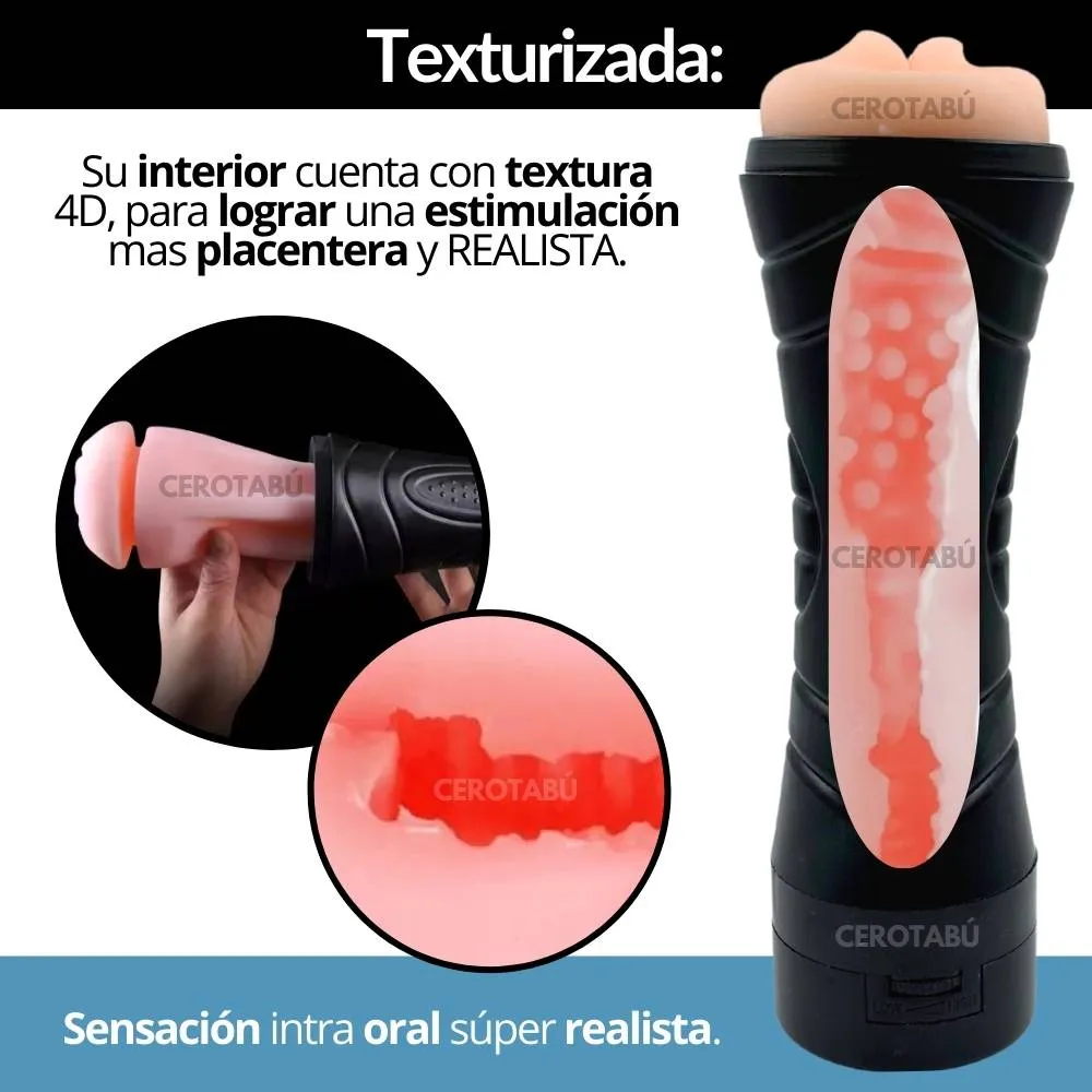 Vibrador Masturbador Masculino Boca Textura Ultra Realista 