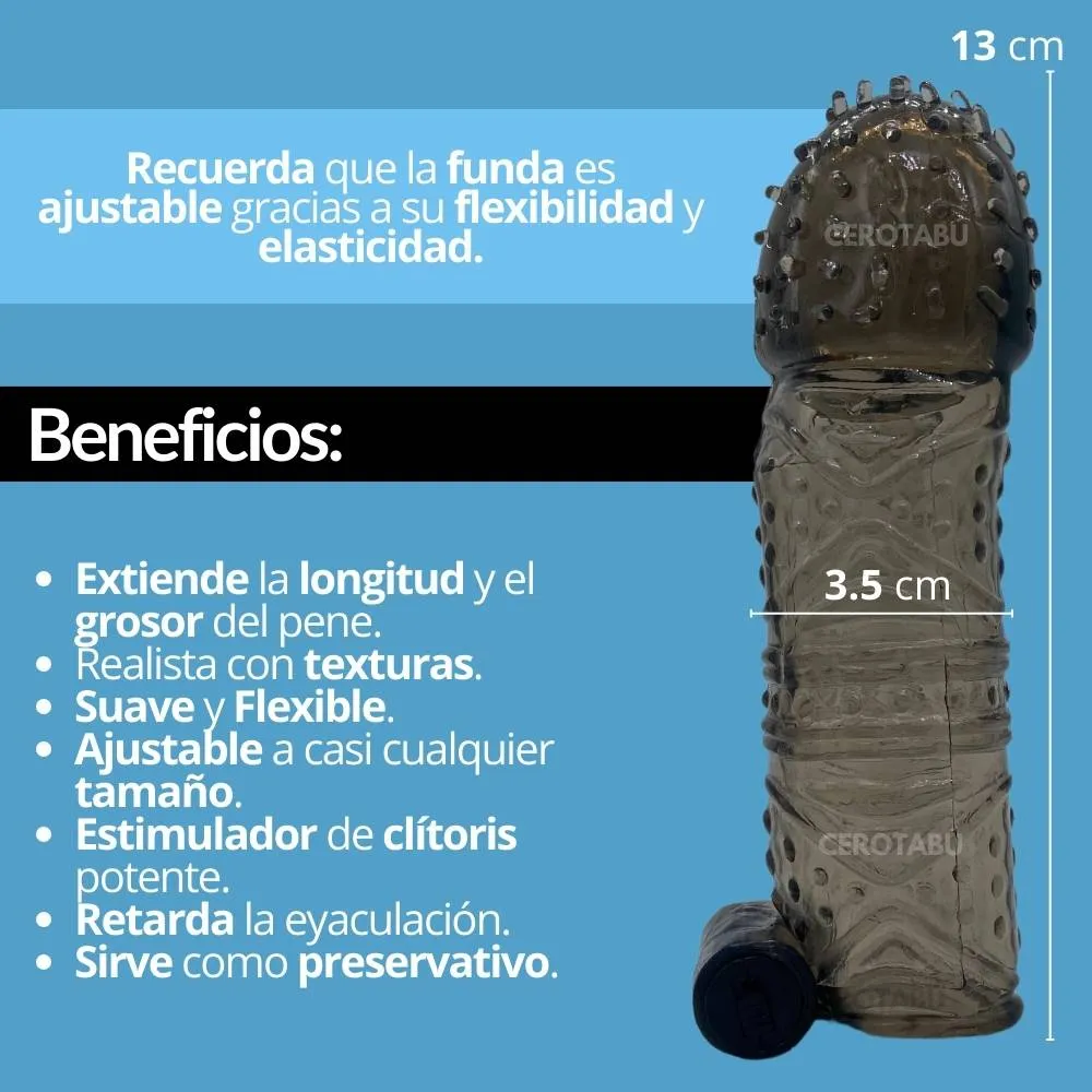 Funda Para Pene Con Vibracion Preservativo Retardante 