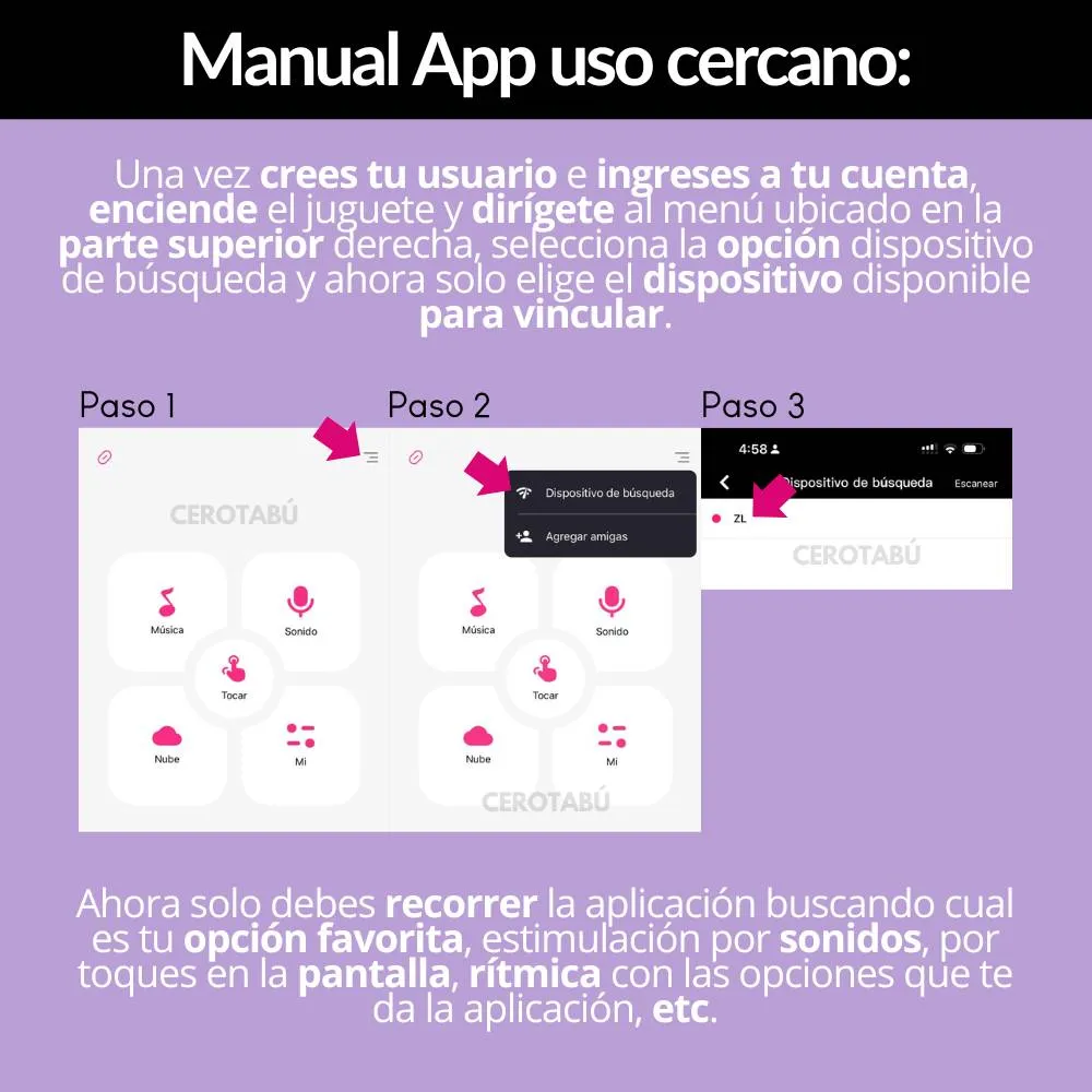 Vibrador Doble Estimulación Clítoris Punto G App Juguete Sexual