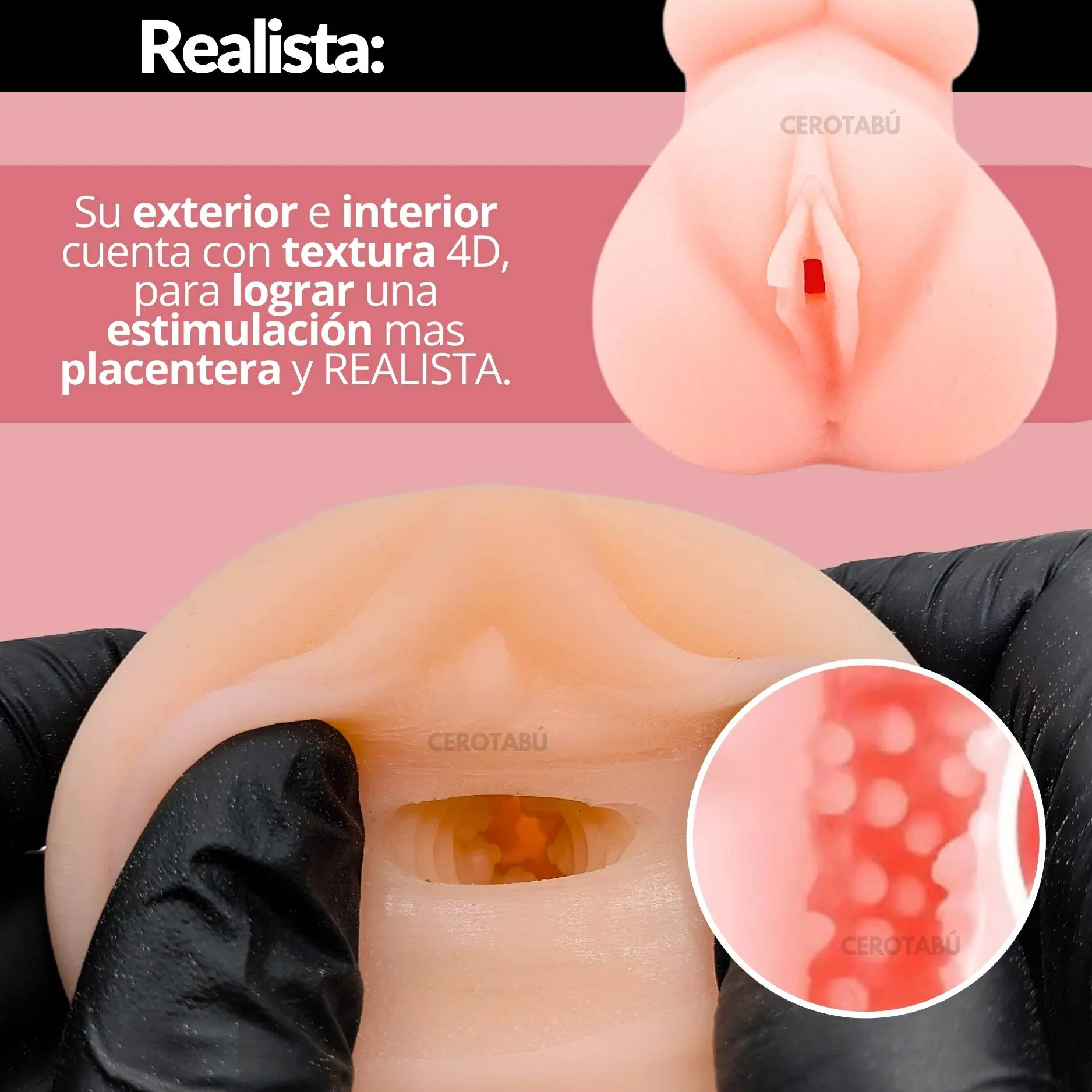 Masturbador Masculino Vagina Realista Texturizada Juguete Sexual