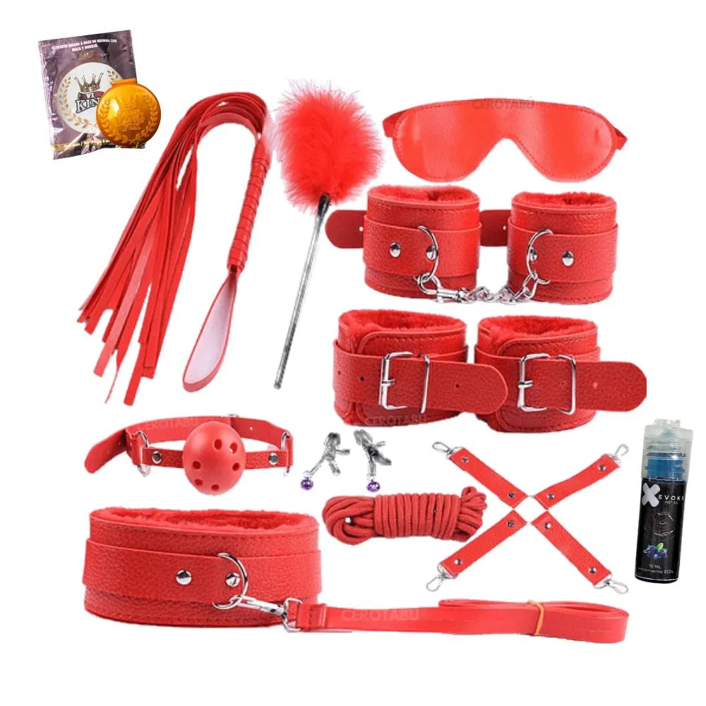 Kit Fetiche 12 Piezas Bdsm Bondage Juego Sadomasoquismo