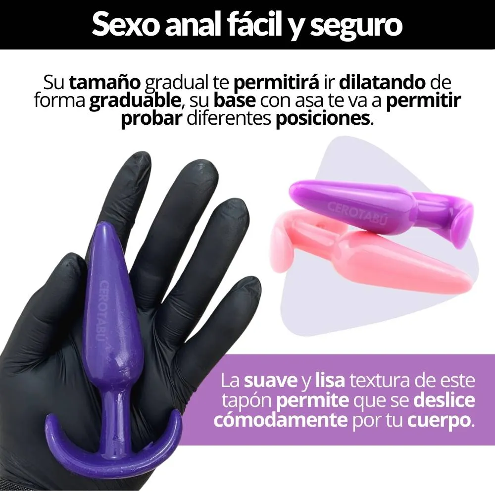 Kit Plug Anal Consolador Acostumbrador + Lubricante Anal 30 Ml