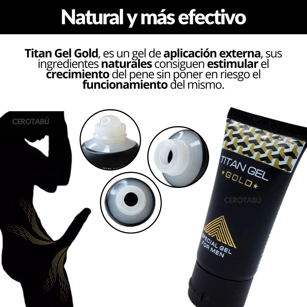 Gel Titan Dorado Crecimiento Pene x50 ml - Luegopago