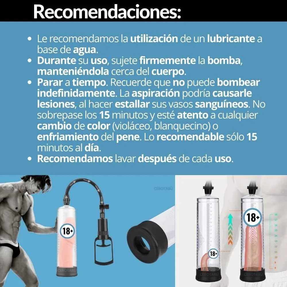 Bomba Succión Pene + Vagina + Potenciador +Lubricante + Feromonas