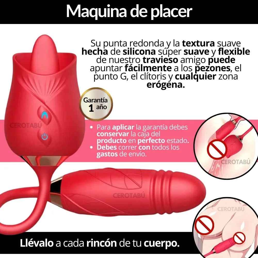 Vibrador Rosa Consolador Punto G Y Clítoris Juguete Sexual 