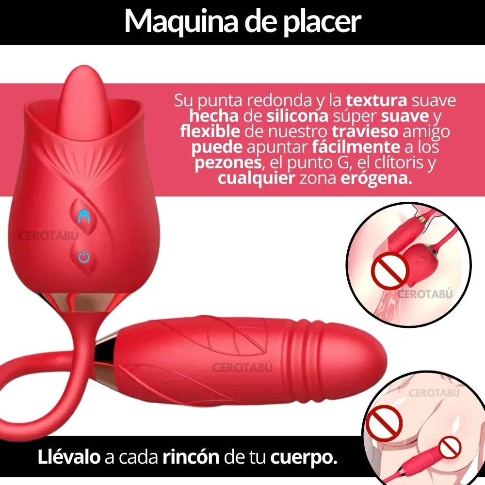 Vibrador Rosa Consolador Punto G Y Clítoris Juguete Sexual 