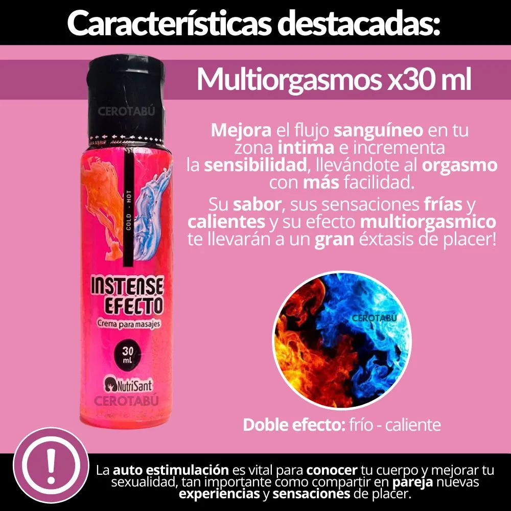 Lubricante Multiorgasmos Doble Sensación Sabor Cereza x30 mL