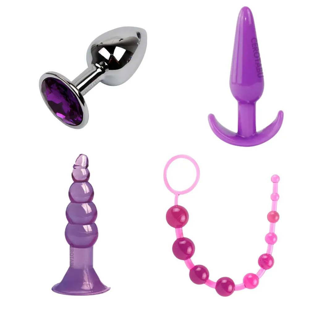 Kit Anal 1 Plug Anal + 2 Acostumbradores + 1 Bolas Chinas