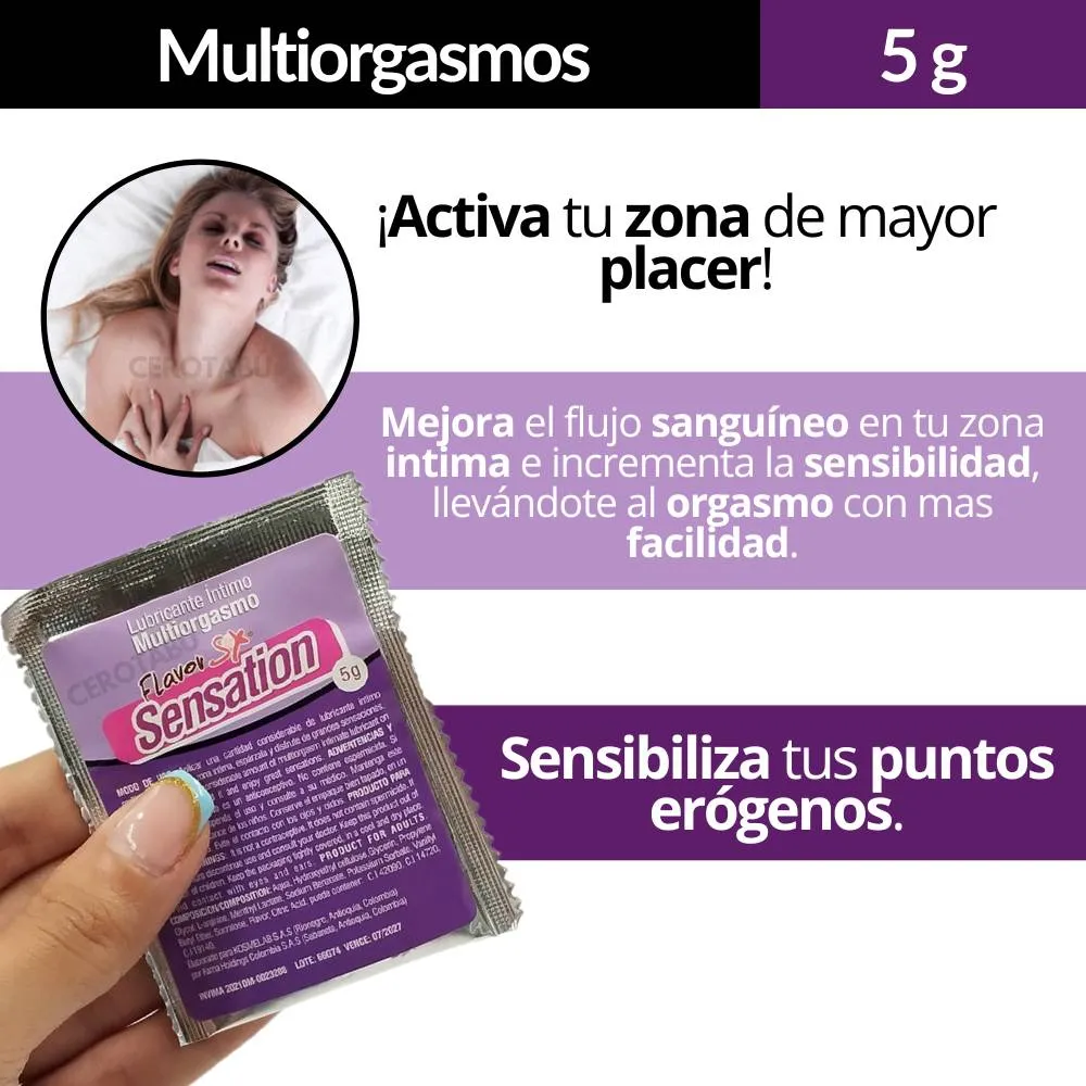 Lubricante Intimo En Gel Multiorgasmo Flavor 5g