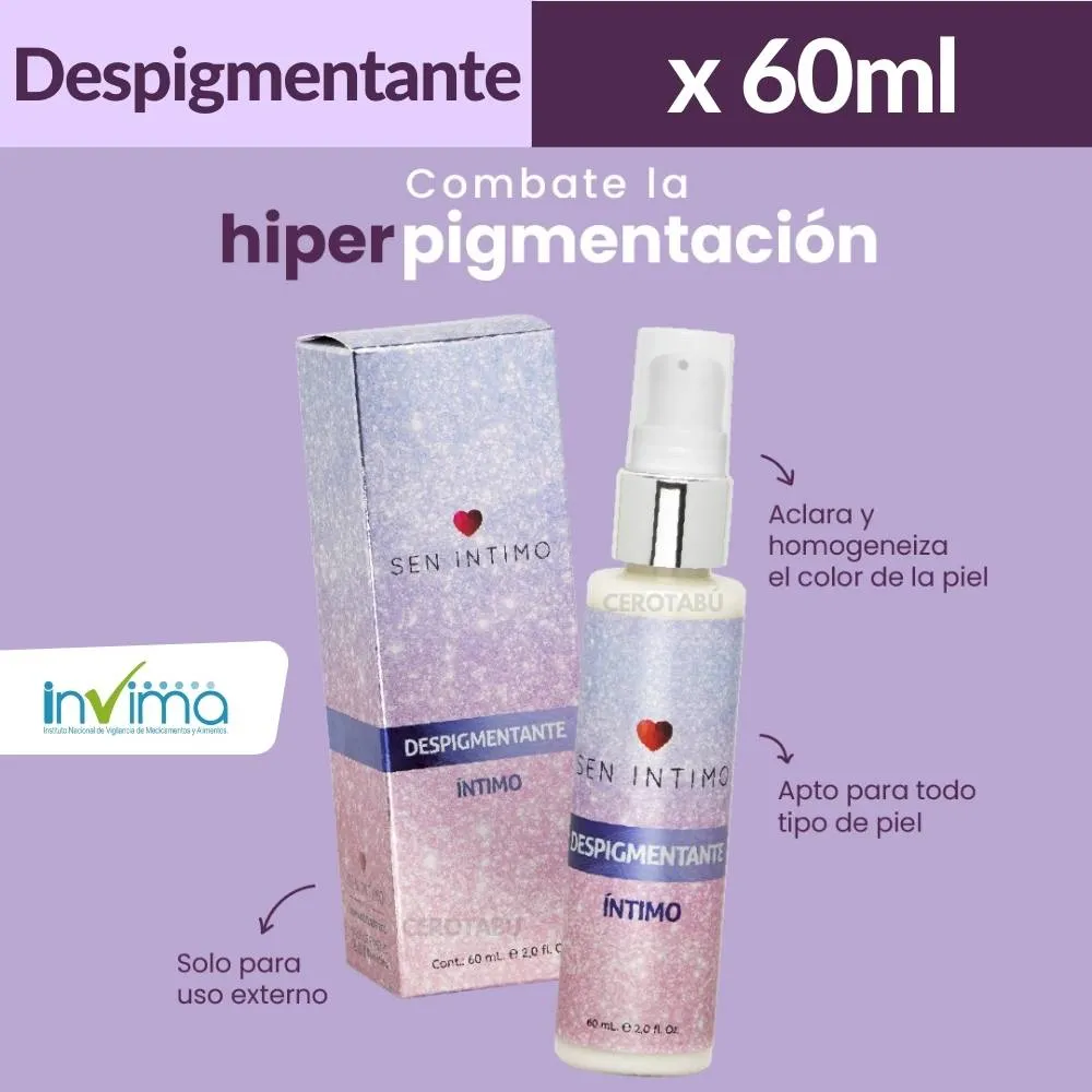 Despigmentante Íntimo Crema Aclarante Vaginal 60ml Senintimo