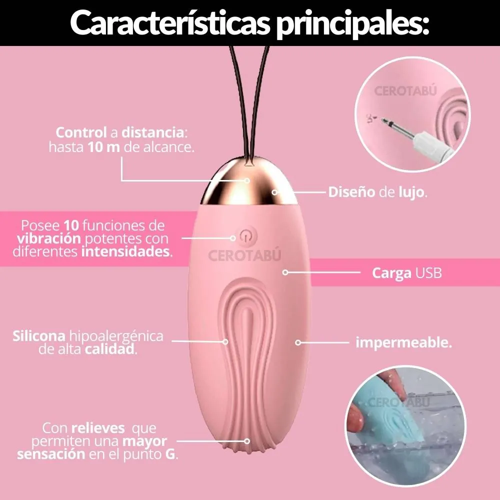 Huevo Vibrador Recargable Inalámbrico Juguete Sexual 