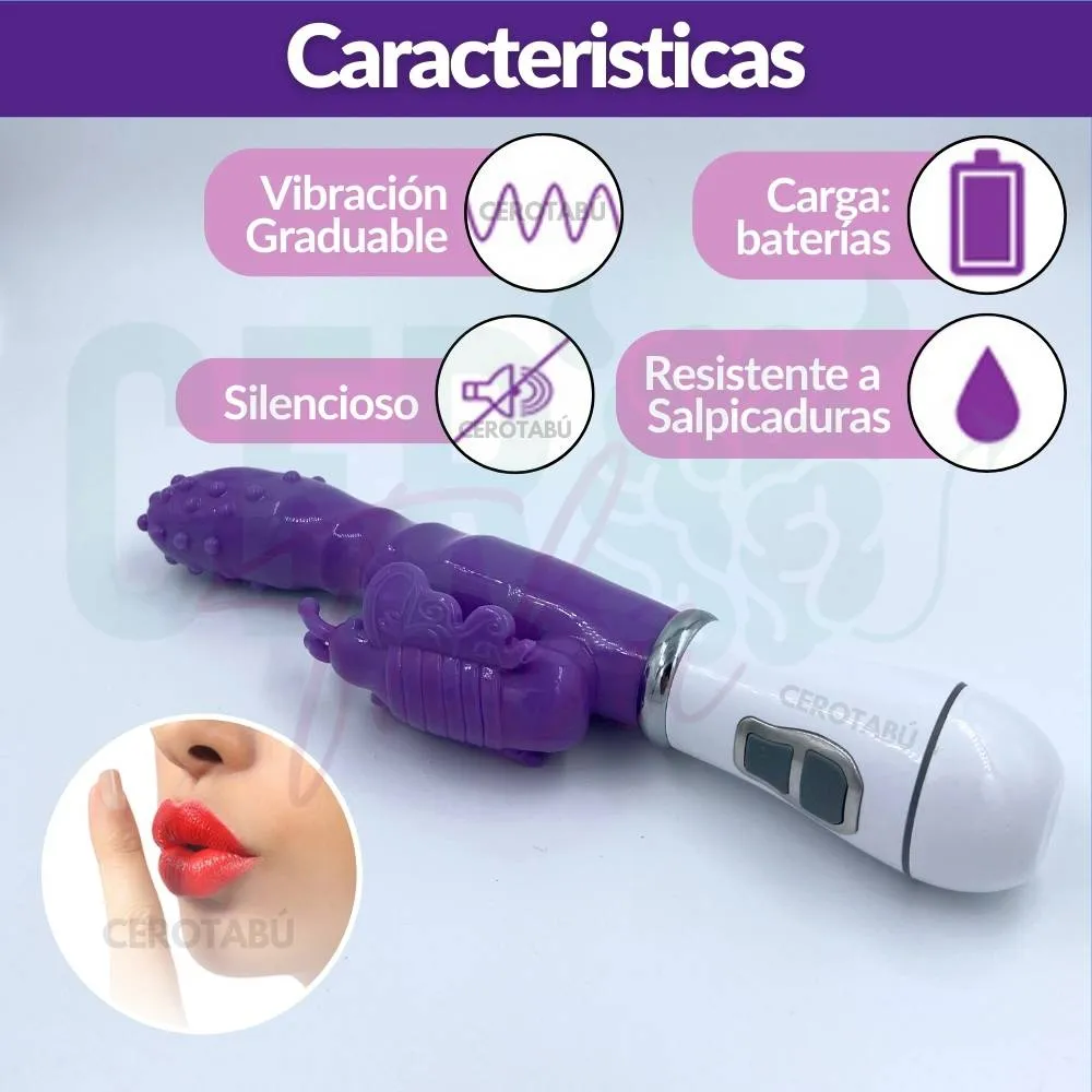 Vibrador Consolador Doble Estimulacion Clítoris Y Punto G