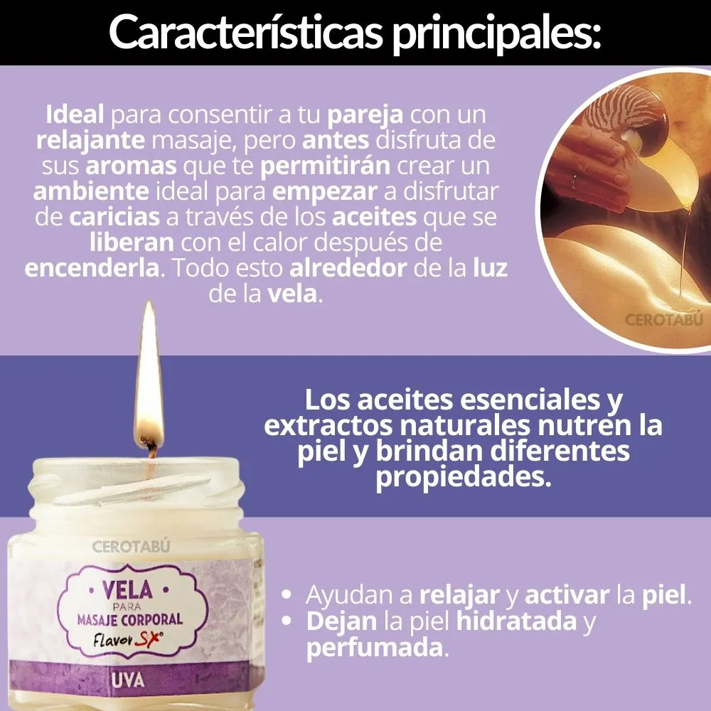 Vela Aromatizada Para Masajes Aceite Corporal 30 G