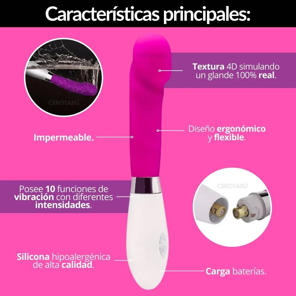 Vibrador Consolador Clásico Texturizado Juguete Sexual