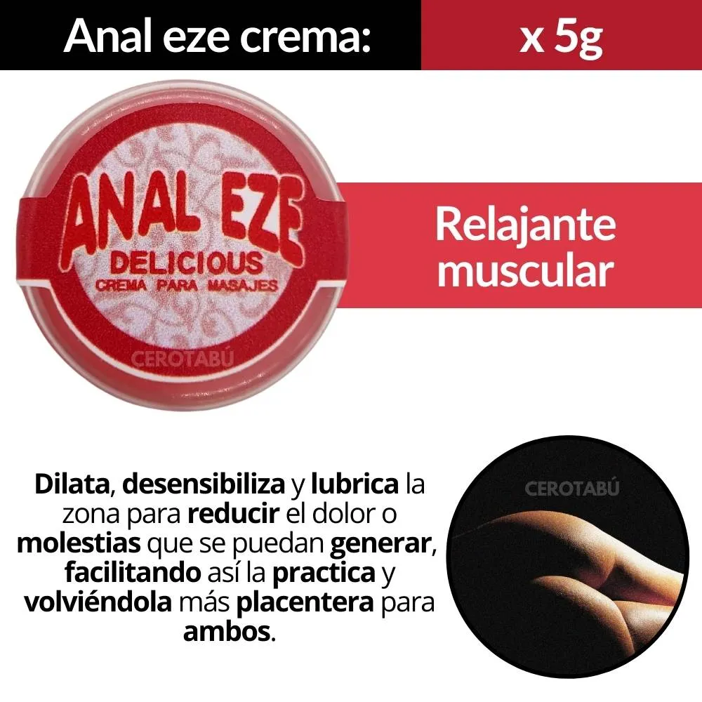 Lubricante Anal Eze Delicious En Crema Sexo Sin Dolor 5g