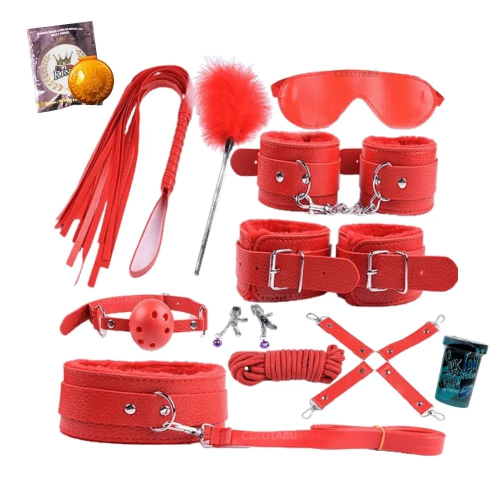 Kit Fetiche 12 Piezas Bdsm Bondage Juego Sadomasoquismo