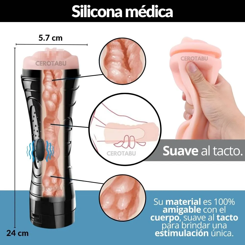 Vagina Realista Masturbador Masculino Con Vibración 