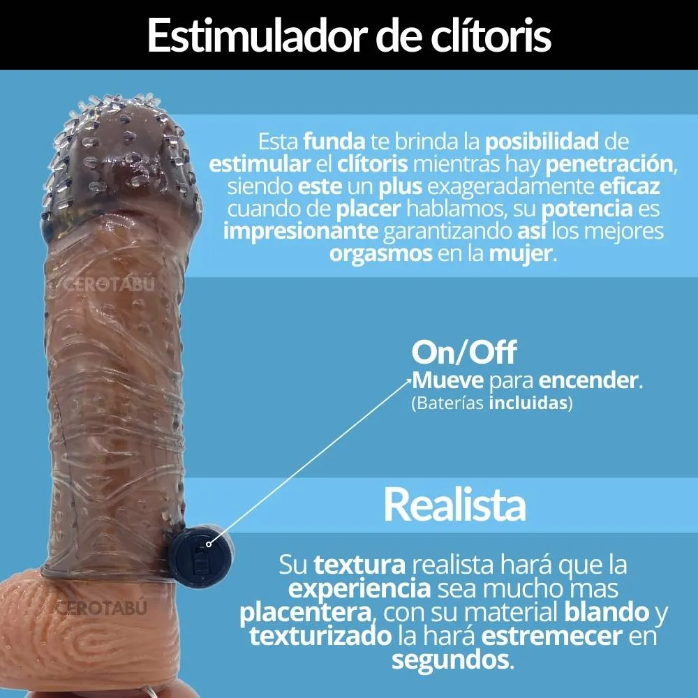 Funda Para Pene Con Vibracion Preservativo Retardante 