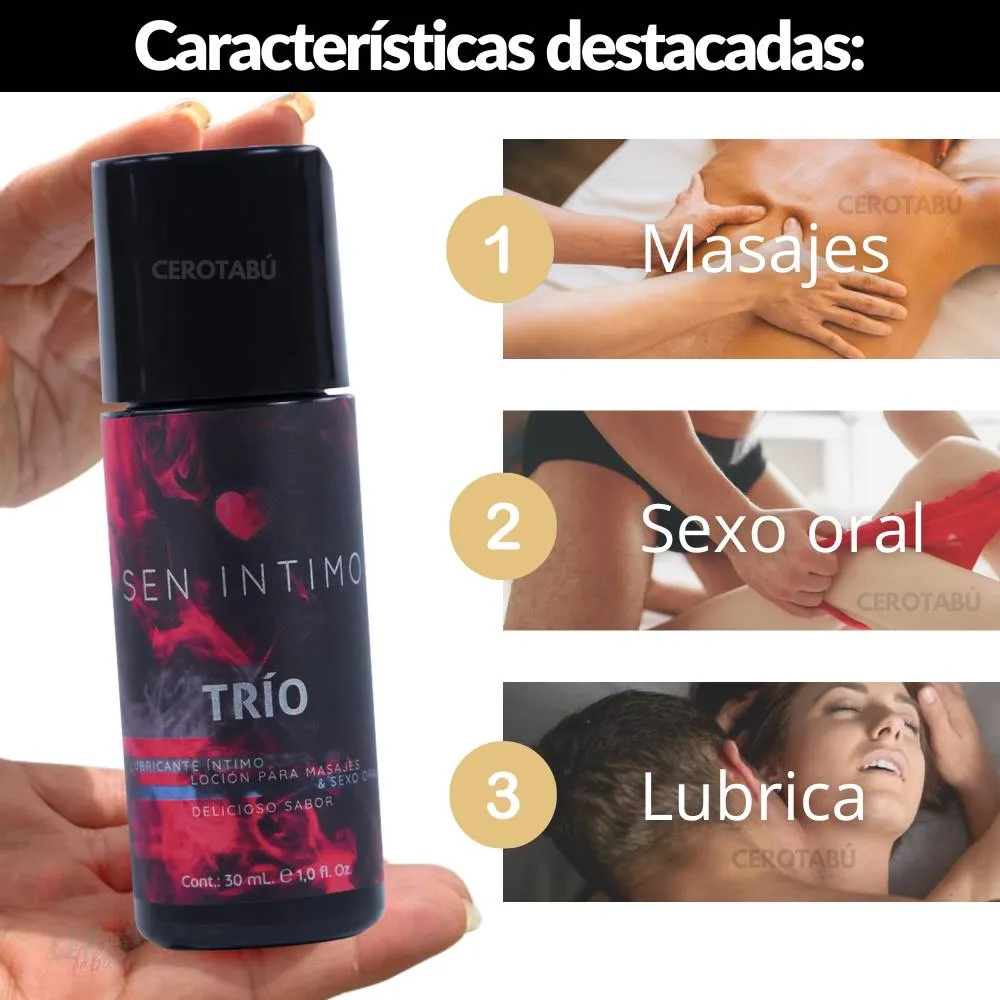 Lubricante Trio 3 En 1 Sexo Oral Vaginal Masajes Sen Intimo 30ml