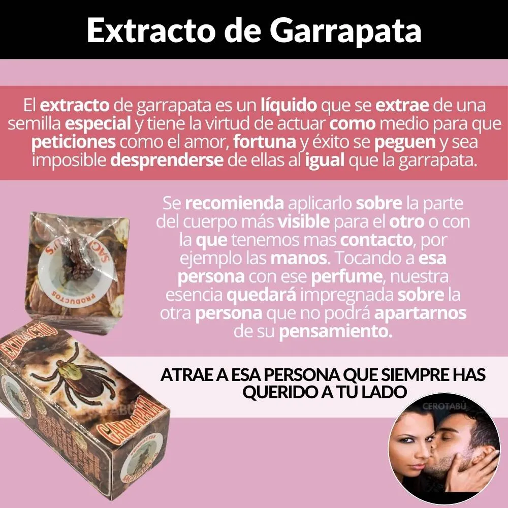 Extracto De Garrapata Puro 100% Original Amor + Amuleto 10ml