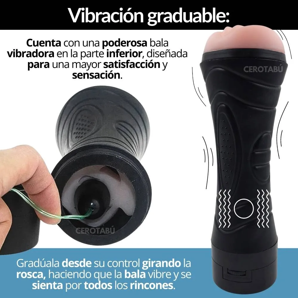 Vibrador Masturbador Masculino Boca Textura Ultra Realista 