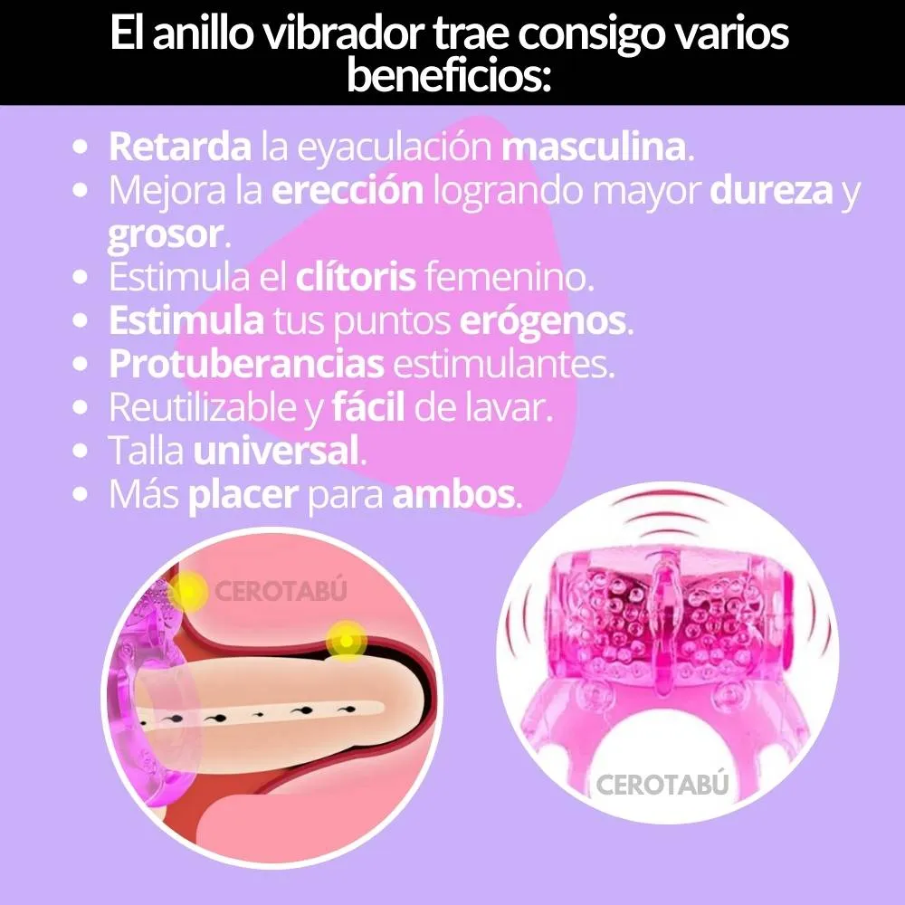 Anillo Vibrador Retardante Para El Pene Juguete Sexual