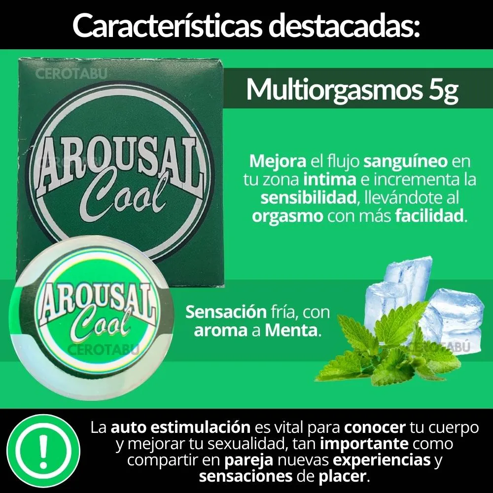 Lubricante Multiorgasmos Crema Fria Sabor Menta 5 g