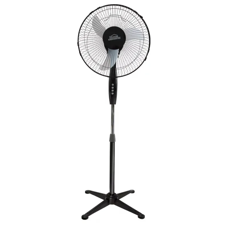 Ventilador Home Elements 16" Pedestal Negro 