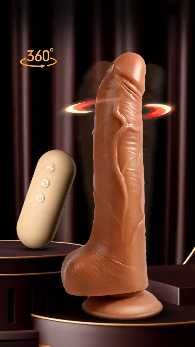 Consolador Realista Vibrador y Giratorio, Consolador Con Chupa. Vibrador Control Remoto