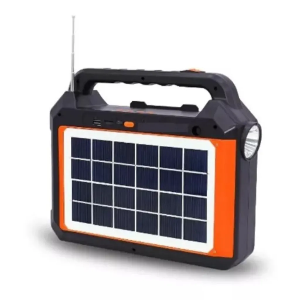 Parlante Bt Usb Fm Panel Solar Casero Linterna