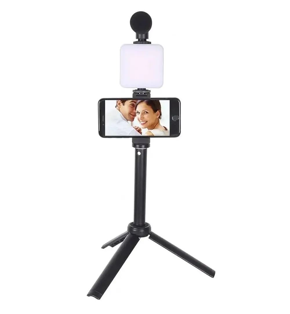 Monopod Profesional Para Celular Con Luz Y Microfono