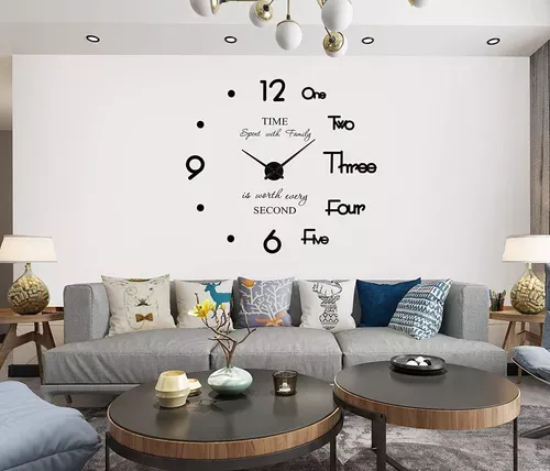 Reloj 3d Pared Letras Y Numeros Diseño AcogedorReloj 3d Pared Letras Y Numeros Diseño Acogedor