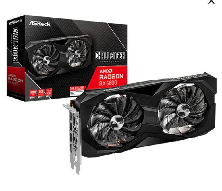 Tarjeta de Video Radeon Asrock RX 6600 Cld 8G DDR6 2 Ventiladores