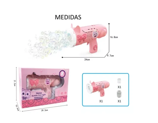 Pistola De Burbujas Juguete Para Niños y Niñas