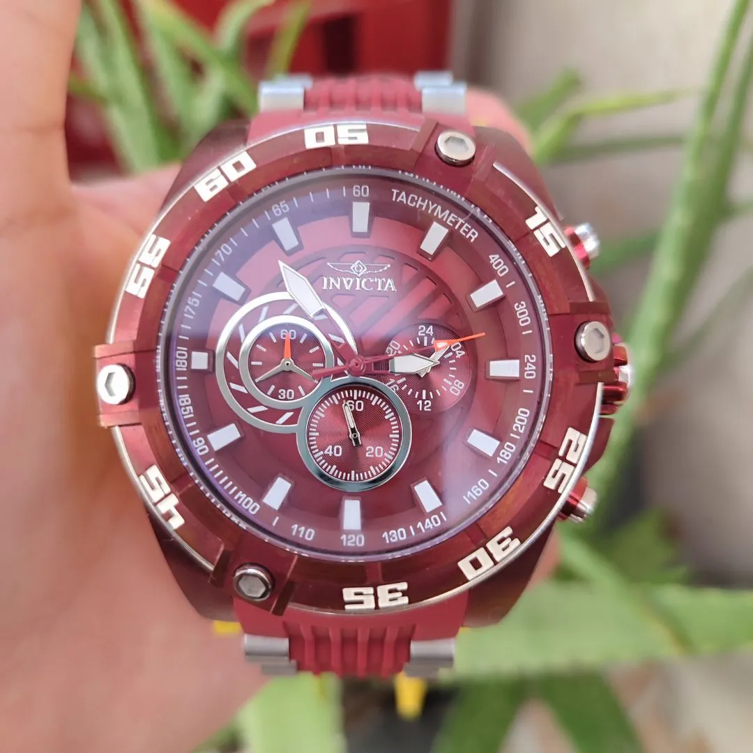 Invicta Speedway 40674 Reloj De Cuarzo Para Hombre, Rojo- Origina 