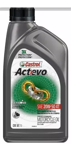 Aceite 20w50 4 Tiempos Moto Actevo Castrol 1l