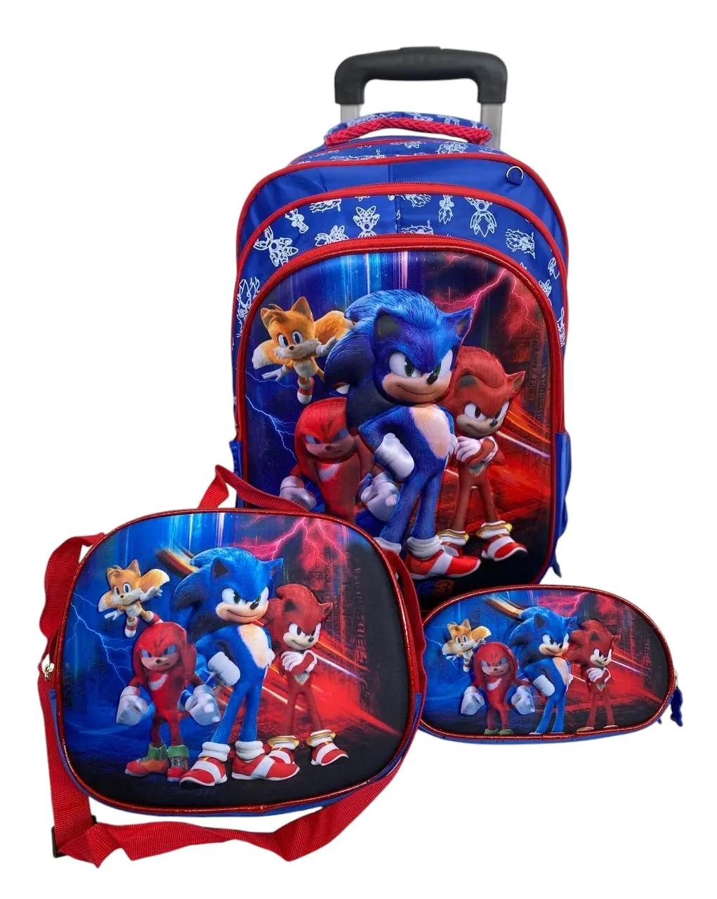 Morral Escolar Trio Con Rueditas Para Niño X 3 -  Zonic